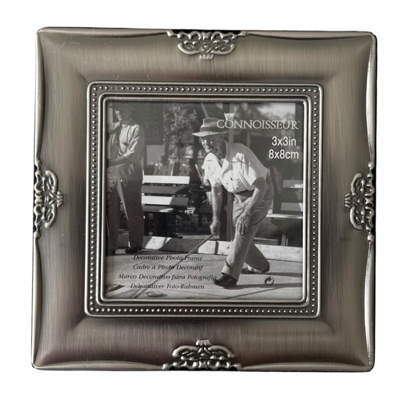CONNOISSEUR Picture Frame Vintage 90s Brushed Silver for 3x3 Photo - Picture 1 of 8